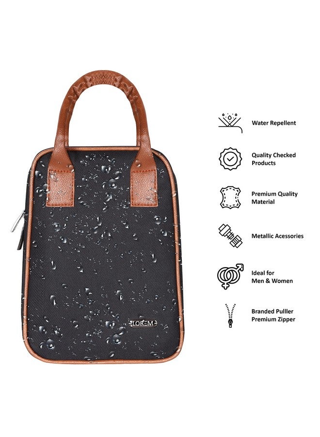 Lorem LOREM Black PVC Coated Matty Insulated Tiffin Bag/Lunch Bag for Men & Women Office, College & School Waterproof Lunch Bag-CM-TB05 - Image 5