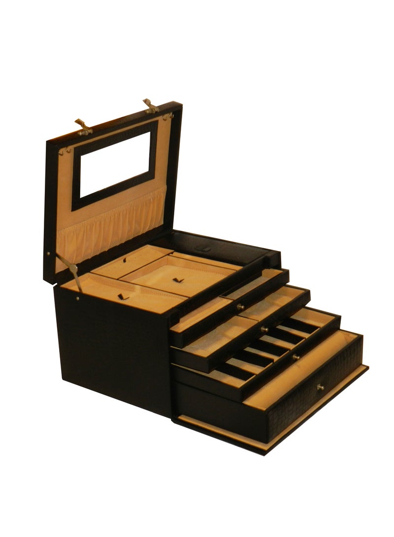 LAVERI LEATHER Laveri Jewellery Box Ring Necklace Earring Bracelet Storage Box Leather Multifunction Jewelry Organizer Box  - Image 1