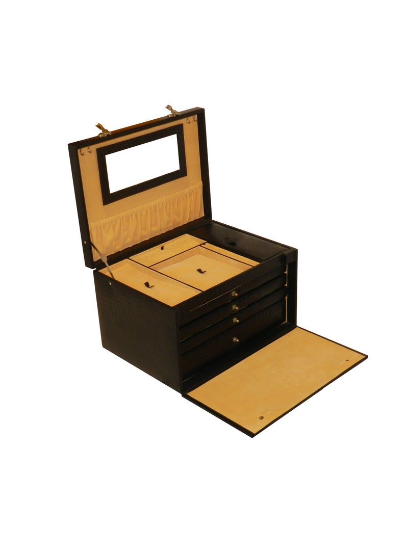 LAVERI LEATHER Laveri Jewellery Box Ring Necklace Earring Bracelet Storage Box Leather Multifunction Jewelry Organizer Box  - Image 4
