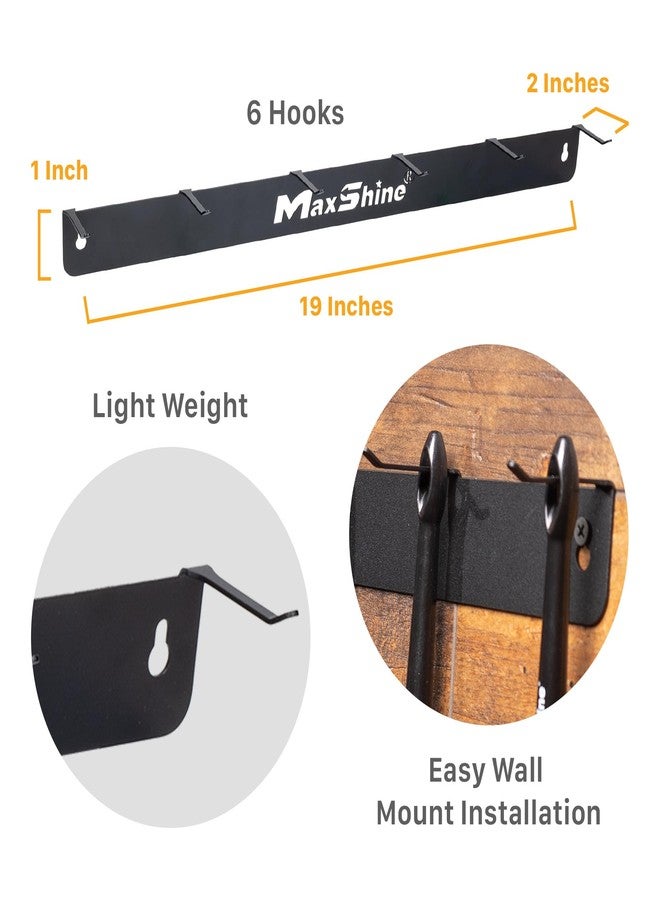 Maxshine Universal Detailing Brush Hanger - 6 Organizer Hooks, Lightweight Wall-Mounted Design for Auto Detailing Supplies, Ideal for Garage & Mobile Use (Logo, 2, Count) - Image 2