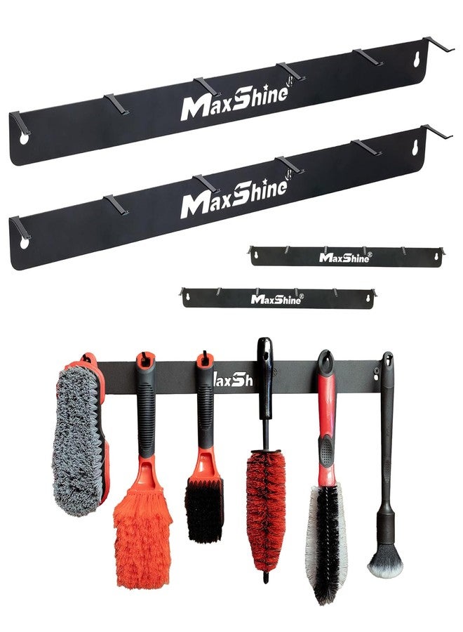 Maxshine Universal Detailing Brush Hanger - 6 Organizer Hooks, Lightweight Wall-Mounted Design for Auto Detailing Supplies, Ideal for Garage & Mobile Use (Logo, 2, Count) - Image 1