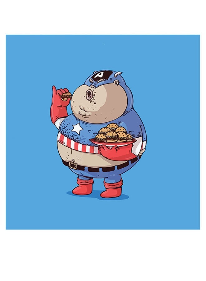 RYN Captain America Printed Wall Art Blue/Red/White 30x30cm - Image 2