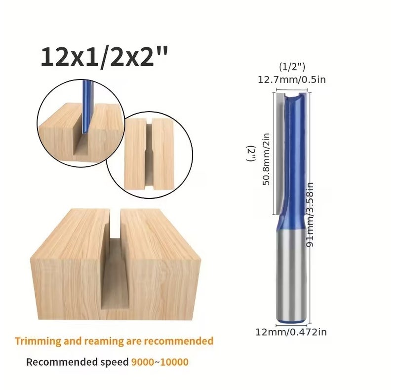 T&Y قاطع راوتر مزدوج الشفرات 12 مم عمود، 12x50، 12x65، 12x75 مم قطع، قاطع شفرات مزدوجة لقطع ديدو، قطر القطع، قاطع لعمل الأخاديد في الخشب - Image 3