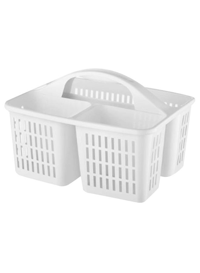 هابي هوم سلة استحمام بلاستيكية محمولة مع مقبض – منظم تخزين 3 أقسام لحمل الشامبو والصابون وإكسسوارات الحمام والتنظيف – سلة تخزين متعددة الاستخدامات للحمام والمطبخ وغرفة النوم والمسكن والتخييم – خفيفة الوزن ومتينة لحمل مستلزمات النظافة والتنظيف والتنظيم – منظم صغير موفر للمساحة للحمامات الصغيرة والمطابخ والسكن الطلابي - Image 5