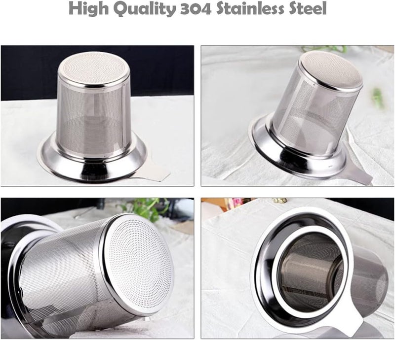 BLIGKO Tea Infuser, Extra Fine Mesh Tea Strainer with Silicone Lid, 304 Stainless Steel Tea Infusers for Loose Tea, Tea Steeper Basket Filter for Teapot, Mug, Cup - Image 3