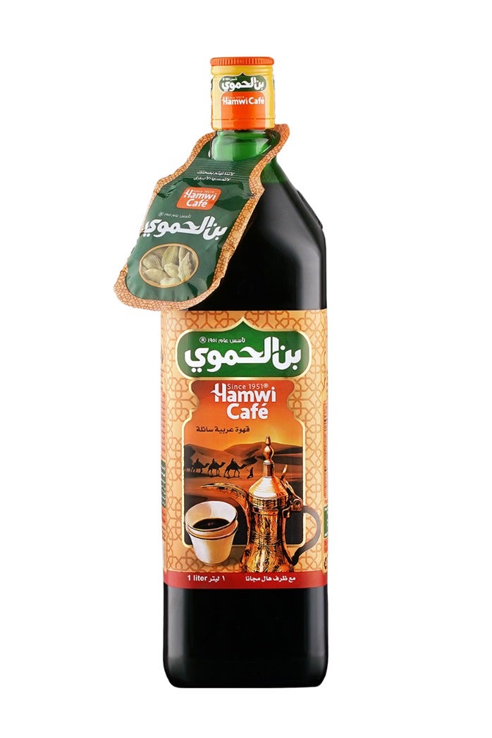 Hamwi Café 1 liter liquid Arabic coffee – with a cardamom bag 