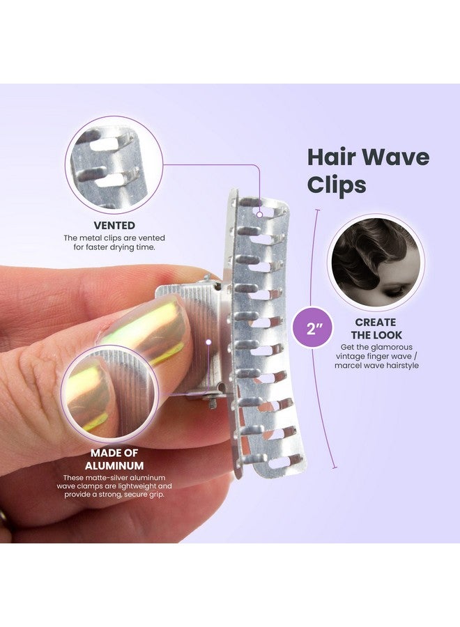 Salon Supply Co Short Hair Wave Clips - Set of 10 - Aluminum 2" Butterfly Wave Setting Clips - Small Finger Wave Clips for Hair - Marcel Wave Hair Clips - Fingerwave Clips - Wave Clamps - Image 2