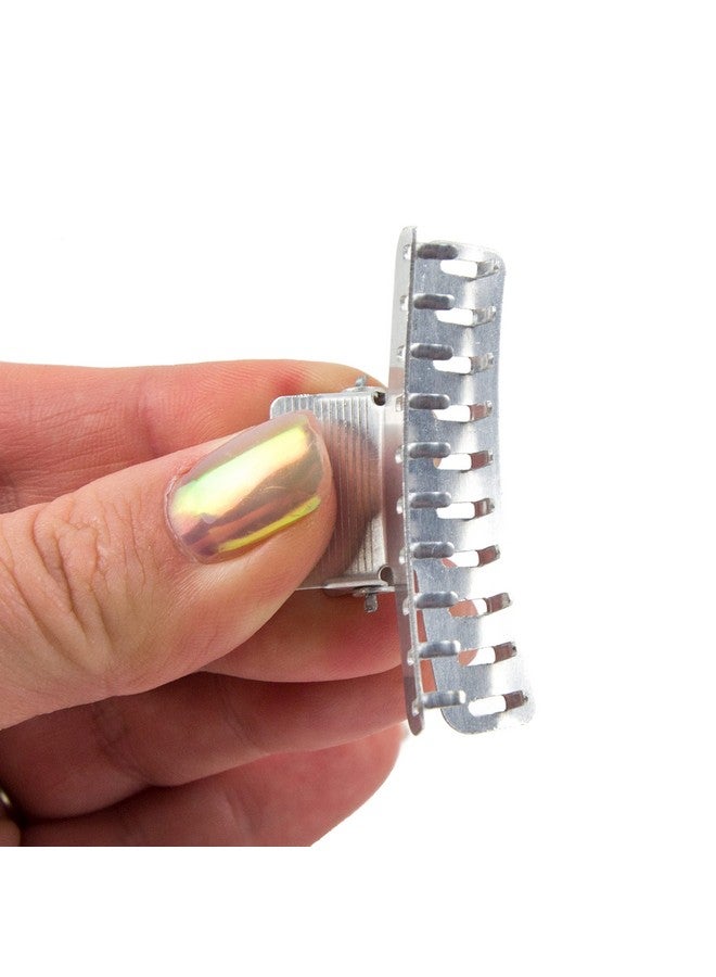 Salon Supply Co Short Hair Wave Clips - Set of 10 - Aluminum 2" Butterfly Wave Setting Clips - Small Finger Wave Clips for Hair - Marcel Wave Hair Clips - Fingerwave Clips - Wave Clamps - Image 3