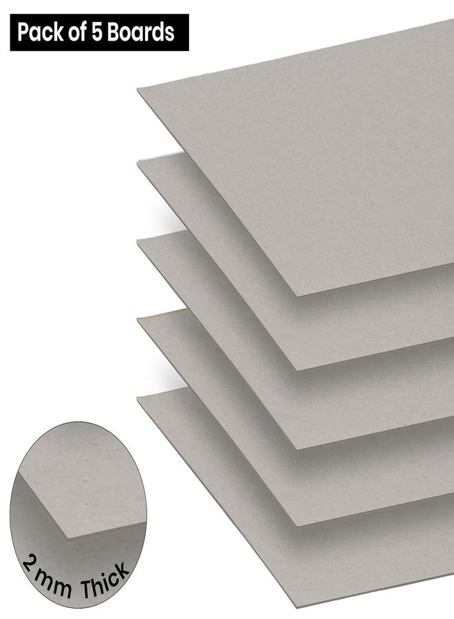 Paraspapermart A4 Grey Board 2mm (800 GSM) Thickness Pack of 5 Fine Finish Board - Image 2