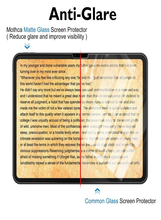 موثكا واقي شاشة غير لامع من موثكا 9H لجهاز آيباد آير 11 بوصة M3 2025 / M2 2024 من أبل، زجاج واقٍ غير لامع لجهاز آيباد آير من الجيل السادس، مضاد لبصمات الأصابع ومضاد للانعكاس (عبوة من قطعتين) - Image 3