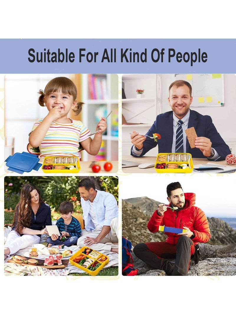 TYCOM Tycom Lunch Box for Kid Bento Box Children School Children's Lunch Box with Compartments Leak-proof Lunch Box for Girls and Boys Snack Box Blue Yellow.  - Image 3
