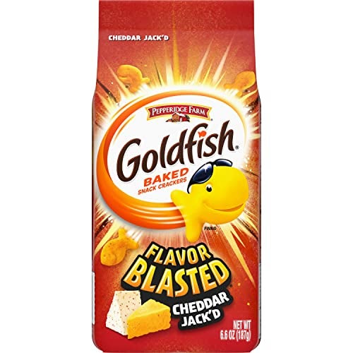 Goldfish Flavor Blasted Cheddar Jack'd Crackers, Snack Crackers, 6.6 oz bag - Image 1