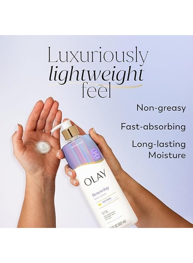 Olay Body Lotion Smoothing for Women with Retinol, 24hr Moisturizing, Vitamin E & Vitamin B3 Complex, Fast Absorbing Formula - Image 3