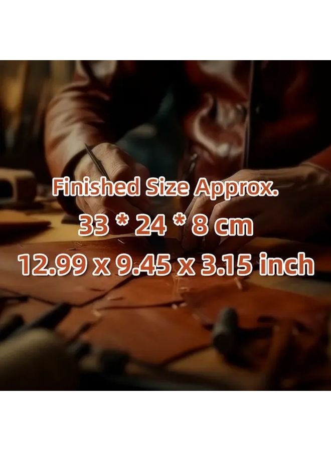 1 Set DIY Leather Craft Handbag Wallet Organizer Kraft Paper Template With Sewing Holes - Image 2