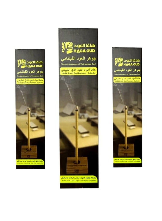 Haga Oud Vietnam Agarwood Incense Sticks SOY1s – 16cm (6mm) – Pack of 3 (48 Sticks Total) – Premium Natural – Long-Lasting Oud Fragrance for Home, Office & Gift Use - Image 1