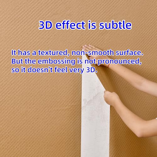 Haimin Fabric Wallpaper Textured Contact Paper (24in X 393in) Grasscloth Peel and Stick Faux Linen Wall Paper Self Adhesive Vinyl Wallpaper (Tan) - Image 5