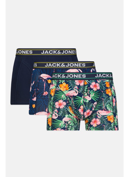 Men 3 Pieces Allover Print Boxer Briefs, Multicolor