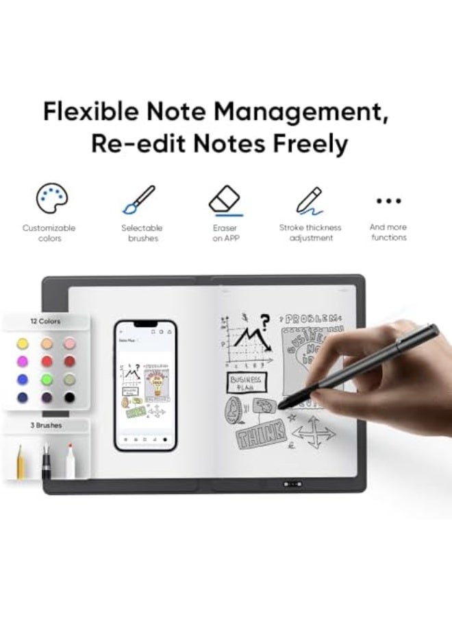 XP-PEN Note Plus Digital Notebook with Pen, Bluetooth Smart Writing Tablet, Wireless Notebook for Note-Taking, Sketching, Digital Art & Meetings - Image 2