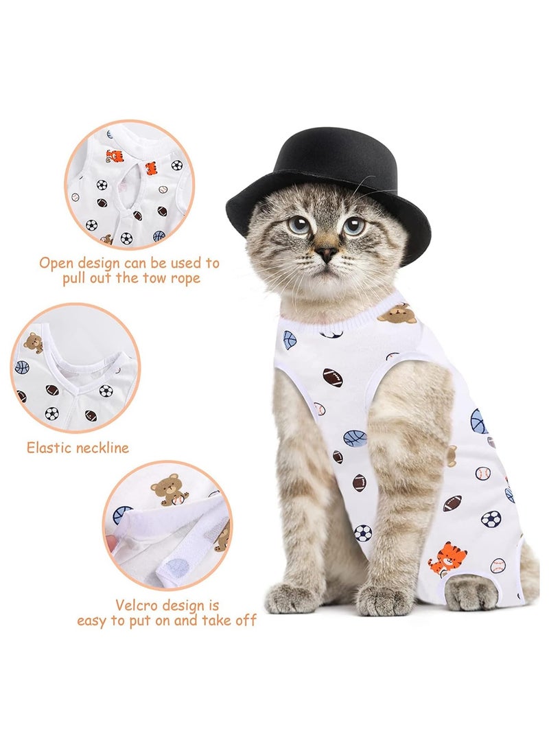 KASTWAVE Castove 4 Piece Cat Recovery Suit Cat Surgery Recovery Suit Physiological Clothing Breathable Cotton Clothes for Abdominal Wounds or Skin Diseases Size L - Image 2