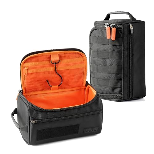 Fitdom Hanging Toiletry Bag Tactical Dopp Kit Case For Men. Perfect For Travel & Storage. Fits Large & Small Cosmetic, Clipper, Toothbrush, Shaving & Shower Care. Best Overnight Organizer - Image 1