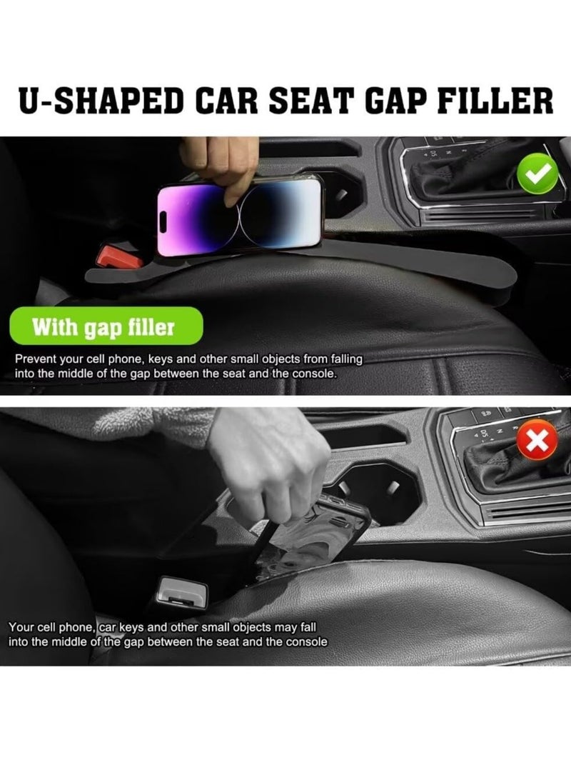 Car Seat Gap Filler 2 Pack Car Seat Gap Filler Universal Organizer for Car SUV Truck Gap Filler for Car Seatill Gap in Between Seat and Console Prevent Things from Dropping Black - Image 3