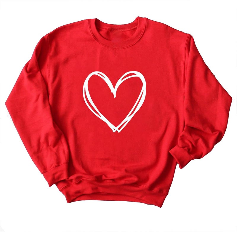 Yimoya Valentines Day Sweatshirt Womens Cute Leopard Love Heart Valentines Shirt Gift Teacher Valentine Sweatshirt (Red, M), Medium - Image 2