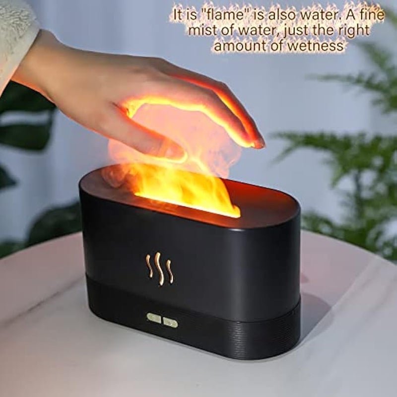 Flame Air Diffuser,Humidifier,Portable-Noiseless Aroma Diffuser for Home,Office or Yoga Essential Oil Diffuser with No-Water Auto-Off Protection(Black)… - Image 2