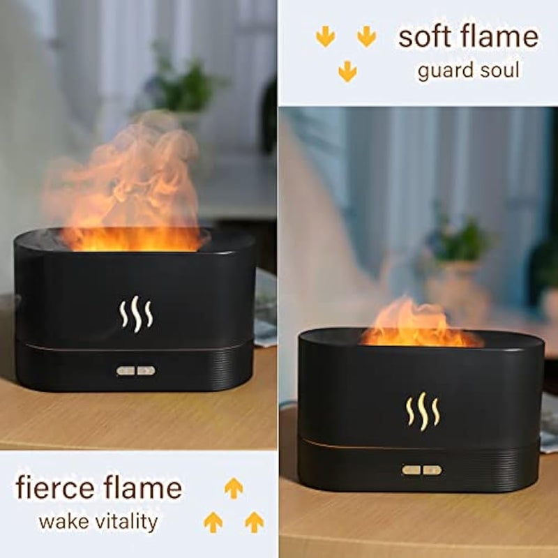 Flame Air Diffuser,Humidifier,Portable-Noiseless Aroma Diffuser for Home,Office or Yoga Essential Oil Diffuser with No-Water Auto-Off Protection(Black)… - Image 4