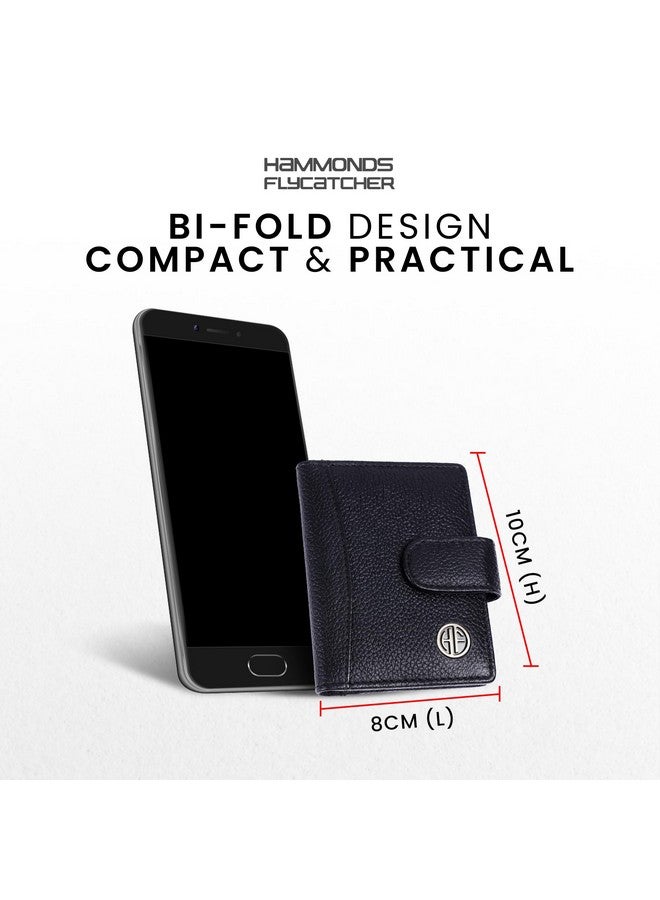  هاموندز فلاي كاتشر حامل بطاقات من الجلد الأصلي HAMMONDS FLYCATCHER للرجال، حامل بطاقات ائتمان، محفظة بطاقات ائتمان رفيعة قابلة للطي ومحمية بتقنية RFID للرجال مع 18 فتحة بطاقة، زر كبس معدني - أسود - Image 3
