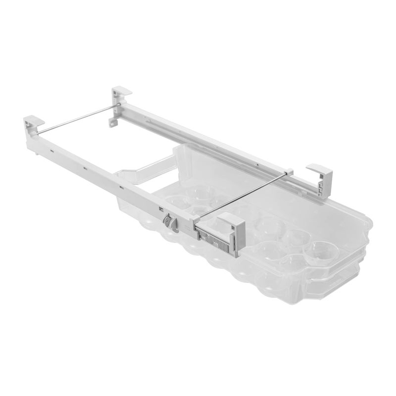 Smart Design Adjustable Sliding Pull Out Egg Drawer  Holds 18 Eggs  BPA Free  Fridge Bin Refrigerator Holder Box Clear Plastic Freezer Container Food Storage Shelf Organizer Tray  Clear