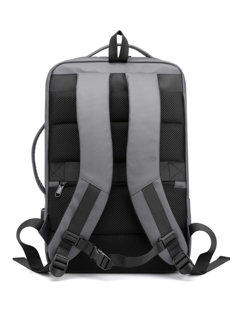 هايك Premium Durable 16.5-inch Backpack Water Resistant Laptop Daypack with Built in USB Port and Multi Compartments for Travel/Business/College/School, HK2102 - GREY - Image 3