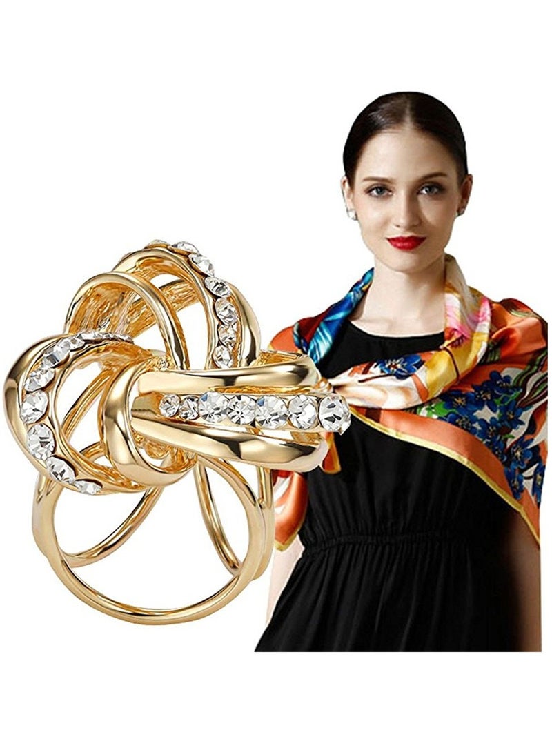 Excefore Ladies Three Rings Silk Scarves Clip,  Simple Fashion Clothing Buckles, Scarf Chiffon Buckle, Suitable for Ladies Girls Clothing Scarf Shawl  - Image 4