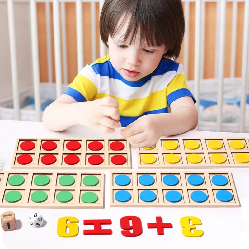 Ten-Grid Array Teaching Aids Enlighten Children'S Math Number Sense Addition And Subtraction Number Training Artifact Puzzle Wooden Toys - Image 4