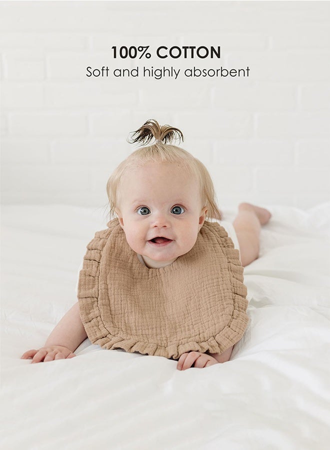 Sweet Life Baby Muslin Bibs Bandana Drool Bibs for Unisex Boys & Girls, Soft and Absorbent Cotton Teething Drooling Bib Set for Newborn Toddler - Image 2