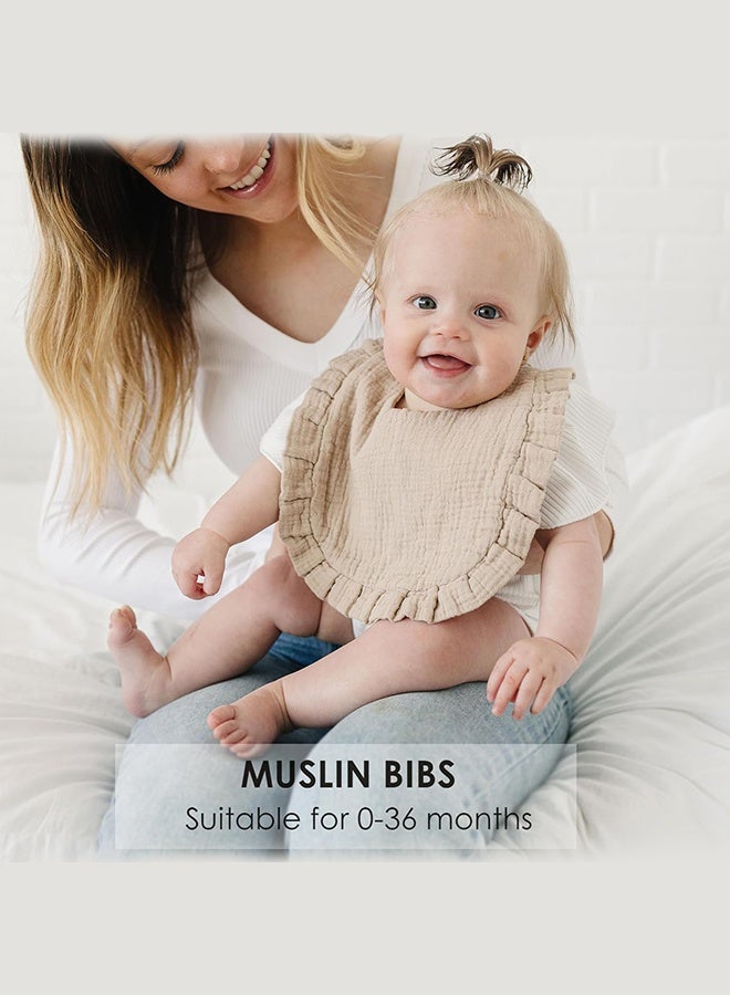 Sweet Life Baby Muslin Bibs Bandana Drool Bibs for Unisex Boys & Girls, Soft and Absorbent Cotton Teething Drooling Bib Set for Newborn Toddler - Image 3