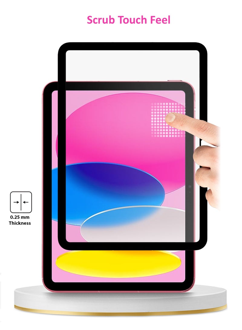 دبليو تيك واقي شاشة نانو سيراميك مضاد لبصمات الأصابع ومضاد للجلير لجهاز Apple iPad 10 2022 الجيل العاشر 10.9 بوصة شفاف / أسود - Image 2