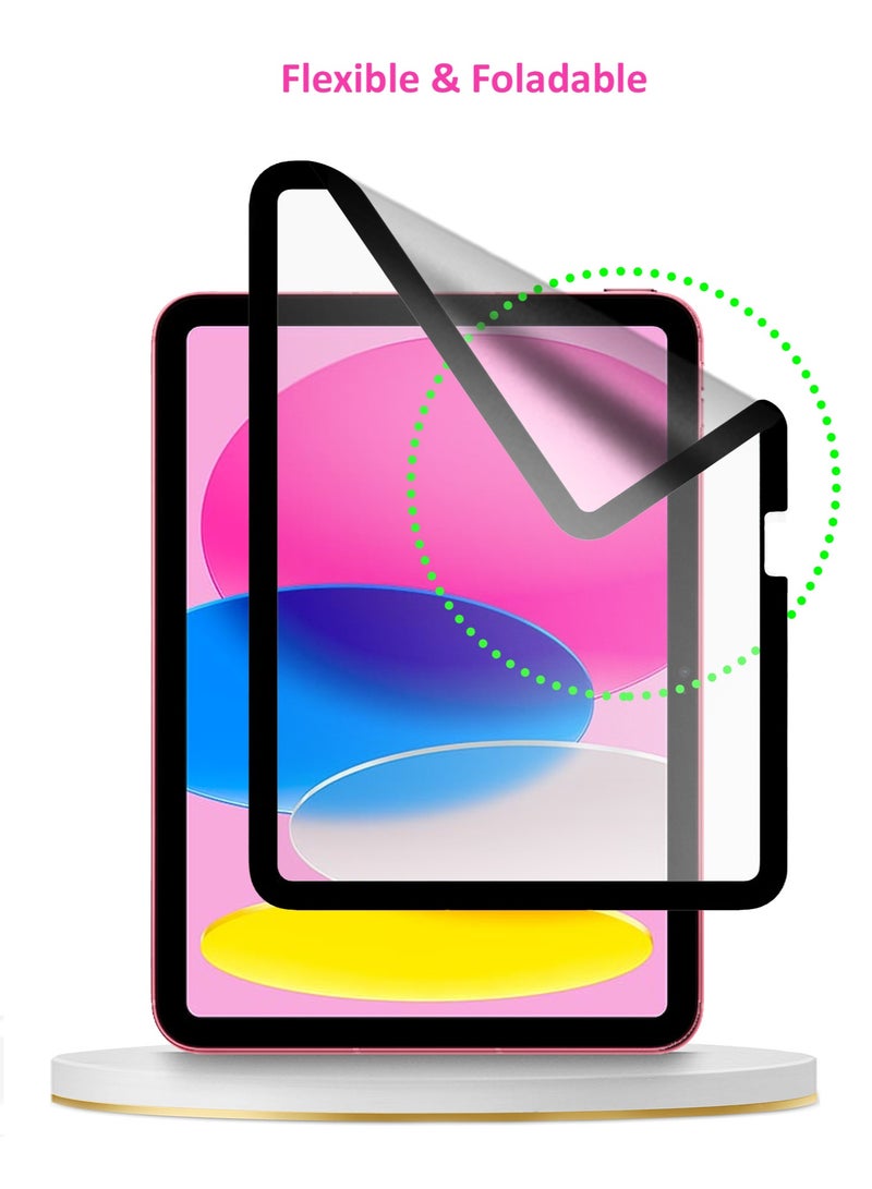 دبليو تيك واقي شاشة نانو سيراميك مضاد لبصمات الأصابع ومضاد للجلير لجهاز Apple iPad 10 2022 الجيل العاشر 10.9 بوصة شفاف / أسود - Image 4