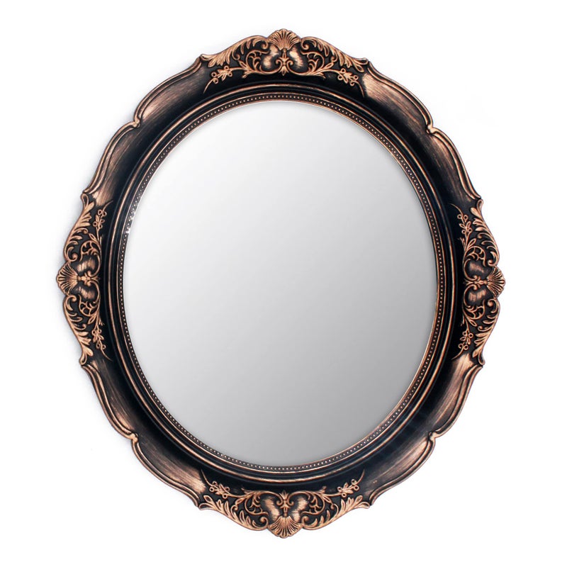 Eaoundm 131 x 148 inchs Decorative Wall MirrorVintage Hanging Mirrors for Bedroom LivingRoom Dresser Decor Oval Vintage Gold Bronze
