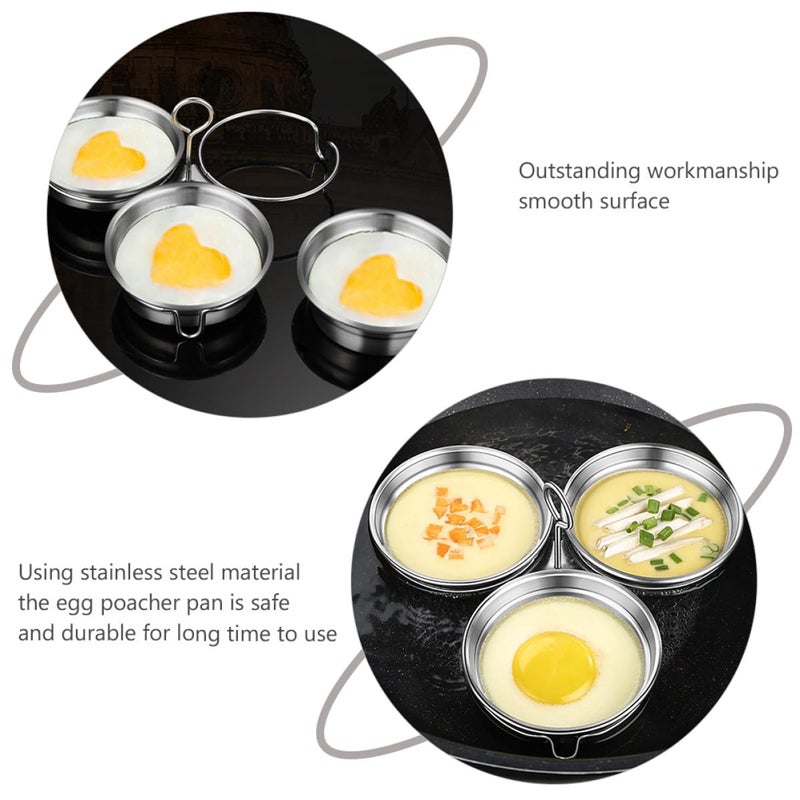 Heart Shaped 304 Stainless Steel Non Stick Egg Poacher Mold Set For Healthy Cooking - Image 4