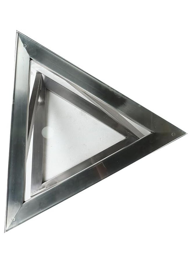 RIGID - Stainless Steel End Table with Glass Top  46x60x60cm - Image 1