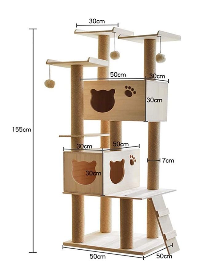 GoldenLike Cat Tree,Multi-Level Kitten Play House with Scratching Posts - Image 2