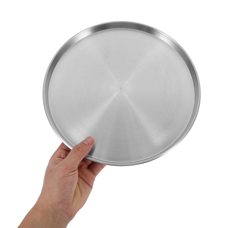 Metal Pizza Pan: 26cm Stainless Steel Round Bbq Tray For Kitchen Use Easy To Clean - Multi-Functional Non Stick Baking Tray - Image 2