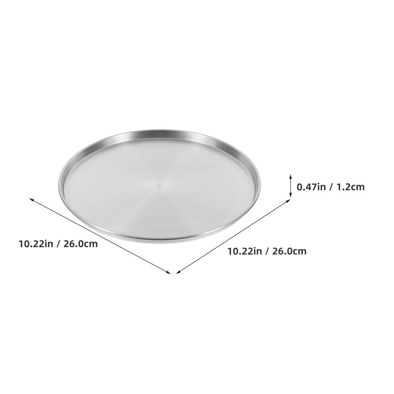 Metal Pizza Pan: 26cm Stainless Steel Round Bbq Tray For Kitchen Use Easy To Clean - Multi-Functional Non Stick Baking Tray - Image 4