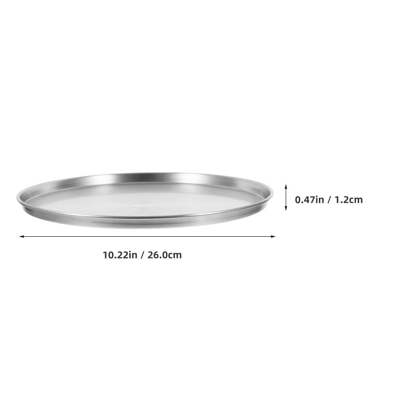 Metal Pizza Pan: 26cm Stainless Steel Round Bbq Tray For Kitchen Use Easy To Clean - Multi-Functional Non Stick Baking Tray - Image 3