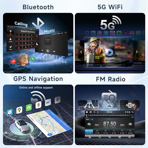 VECHTEL 5G WiFi Android 15 Car Stereo for Toyota Corolla 2009-2013 with Wireless Carplay Android Auto, 9 Inch Touch Screen Android Radio Support GPS/Bluetooth/FM/SWC/Backup Camera - Image 5