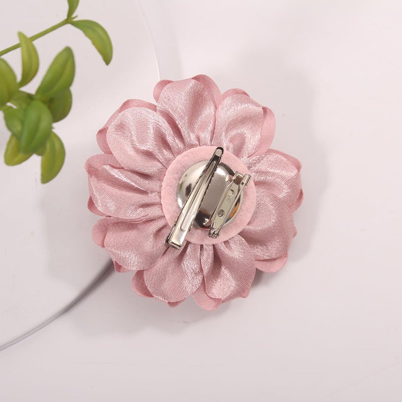 Merdia Camellia Flower Brooches and Pins for Women | Hat Pins Flower Pins | Fashion Floral Brooch Pins | Pink - Image 3