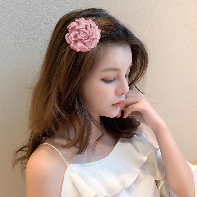 Merdia Camellia Flower Brooches and Pins for Women | Hat Pins Flower Pins | Fashion Floral Brooch Pins | Pink - Image 5