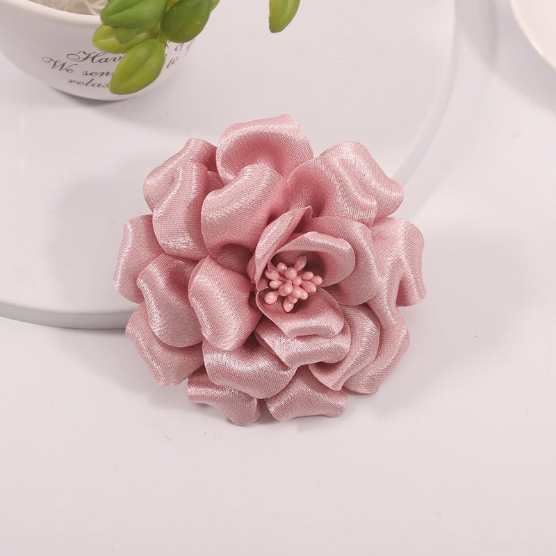 Merdia Camellia Flower Brooches and Pins for Women | Hat Pins Flower Pins | Fashion Floral Brooch Pins | Pink - Image 2