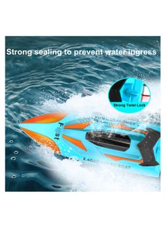 Cool Baby COOLBABY High Speed Remote Control Speedboat 2.4G Water Remote Control Toy Double Propeller Kids Wireless Electric Remote Control Boat  - Image 5
