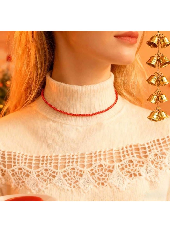 Yalice Boho Choker Necklace Chain Rice Beaded Necklaces Summer Surfer Costume Neck Accessories for Women, Free size, Metal, beaded - Image 4